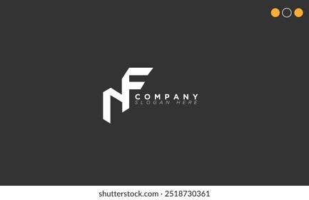  Letras del alfabeto NF Iniciales Logotipo del monograma FN, N y F