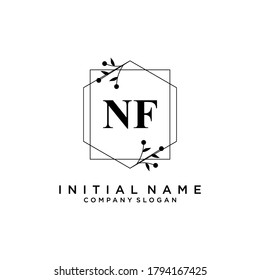 NF Beauty vector initial logo, handwriting logo of initial signature, wedding, fashion, jewerly, boutique, floral and botanical with creative template for any company or business.