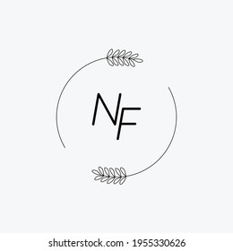 NF Beauty, Vektor-Logo, handschriftliches Logo, erste Unterschrift
