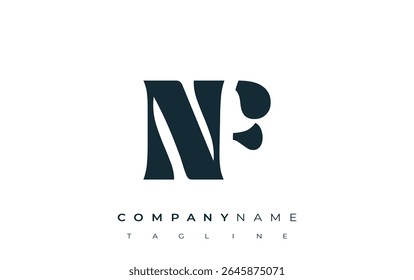 Diseño de logotipos de tipografía Abstractas creativa de NF. Logotipo elegante que combina tipografía atrevida y Formas creativas, ideal para soluciones de marca e identidad.