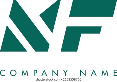 Diseño de Vector de logotipo de carta abstracta moderna creativa NF. Utilizable para su empresa o negocio e identidad de marca.
