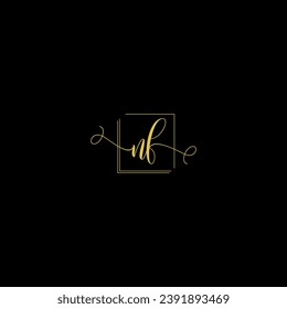 NF creative modern letters logo design template
