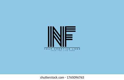 NF FN abstract vector logo monogram template