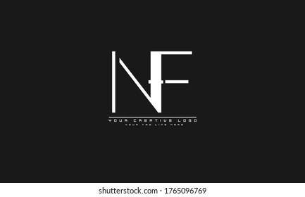 plantilla de monograma del logotipo del vector abstracto de NF FN