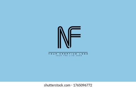 NF FN abstract vector logo monogram template