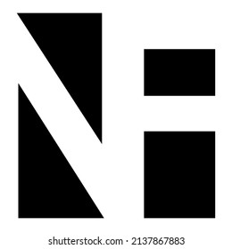 NF and FN Capital Letters icon Logo Design With Square black color 