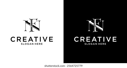 NF or FN initial letter logo design vector template.