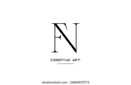 Letras abstratas NF, FN, N, F monograma de logotipo