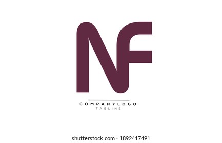 NF icon monogram letter text alphabet logo design