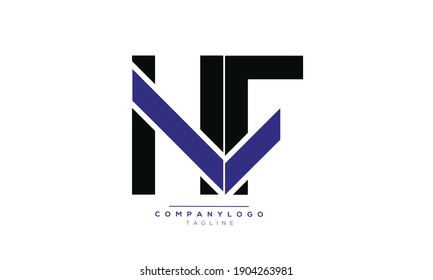 Icono de NF diseño de alfabeto de texto de letra monograma