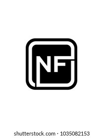 NF initial box letter logo template vector