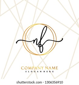 NF Initial Handwriting logo template vector