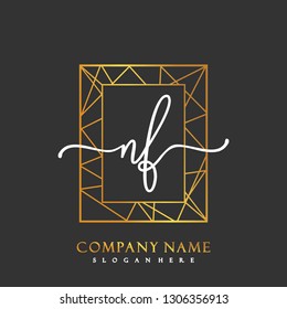 NF Initial Handwriting logo template vector