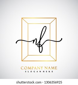 NF Initial Handwriting logo template vector