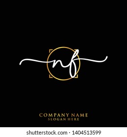 NF Initial handwriting logo template