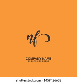 NF Initial handwriting logo vector
