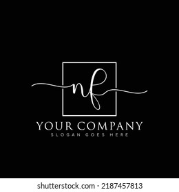 NF Initial handwriting minimalist logo vector