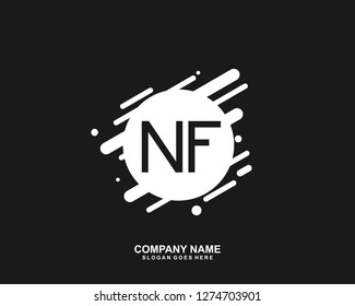 NF Initial letter geometric logo vector