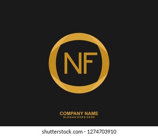 NF Initial letter geometric logo vector