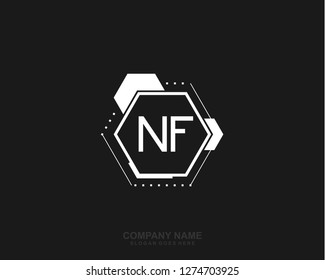 NF Initial letter geometric logo vector