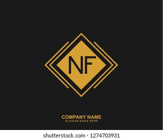 NF Initial letter geometric logo vector