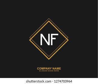 NF Initial letter geometric logo vector