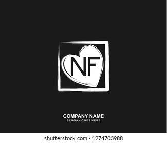 NF Initial letter geometric logo vector