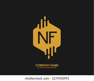 NF Initial letter geometric logo vector