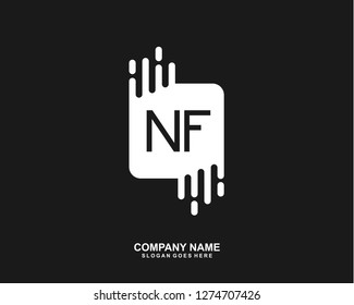 NF Initial letter geometric logo vector