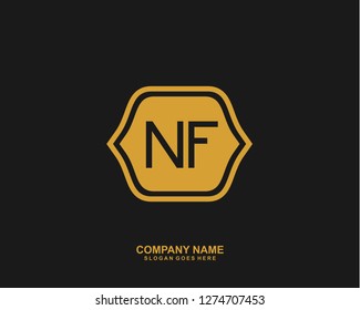 NF Initial letter geometric logo vector