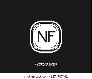 NF Initial letter geometric logo vector