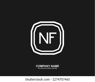 NF Initial letter geometric logo vector