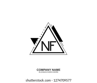 NF Initial letter geometric logo vector