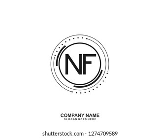 NF Initial letter geometric logo vector