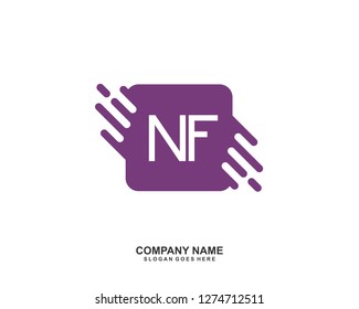 NF Initial letter geometric logo vector