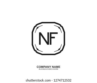 NF Initial letter geometric logo vector
