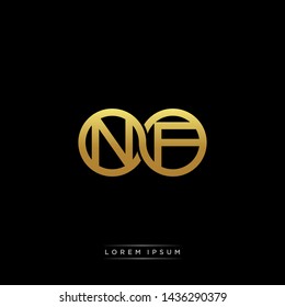 NF initial letter linked circle capital monogram logo modern template