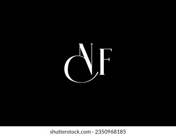 NF Diseño del logotipo de la letra inicial y logotipo minimalista