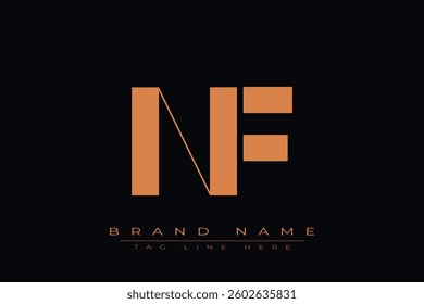 NF initial letter logo design. Letter N and F luxury alphabet letter logo icon template