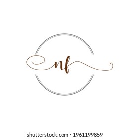 Ilustración de la carta de la plantilla de escritura con logotipo inicial NF