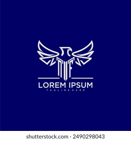 NF initial monogram for business logo with eagle image