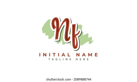 Nf Initials, handwriting logo vector