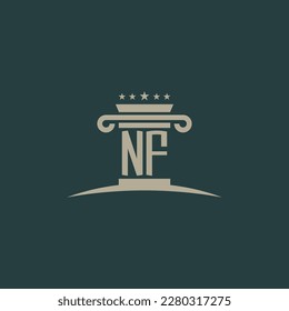 NF paraphiert Gesetz der Justiz Logo Vektordesign-Vorlage