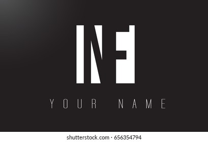 NF Letter Logo With Black and White Letters Negative Space Design.