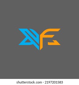 Diseño creativo del logotipo de la letra NF con gráfico vectorial, logotipo NF simple y moderno.