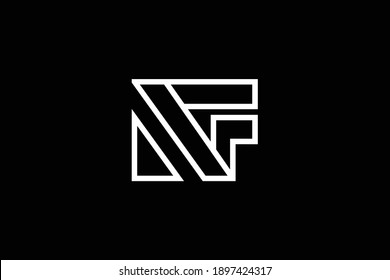 NF letter logo design on luxury background. FN monogram initials letter logo concept. NF icon design. FN elegant and Professional white color letter icon on black background.