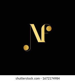 NF Letter Logo Design Template Vector
