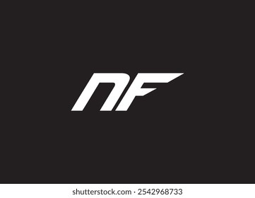 Logotipo de la letra NF y diseño inicial del logotipo