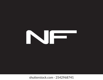 Logotipo da letra NF e design do logotipo inicial