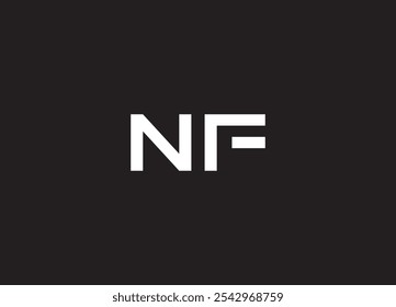 Logotipo da letra NF e design do logotipo inicial